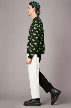 Men Black Friday Jumpers & Knits*Green Ghost Goth Sweater