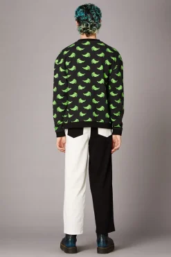 Men Black Friday Jumpers & Knits*Green Ghost Goth Sweater