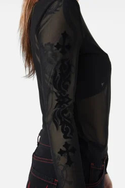 Women Dangerfield Blouses & Tops*Hail Lilith Flocked Mesh Top