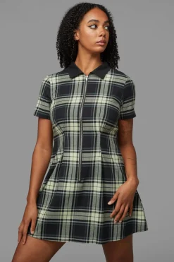 Women Black Friday Dresses & Pinafores*Haunted Bloom Tartan Skater Dress