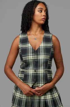Women Black Friday Blouses & Tops*Haunted Bloom Tartan Vest