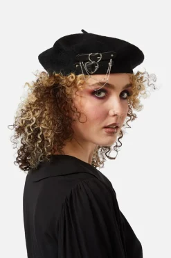 Accessories Dangerfield Hats*Heart Buckle Beret