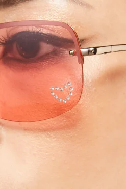 Accessories Dangerfield Sunglasses & Eyewear*Heart Diamante Sunglasses