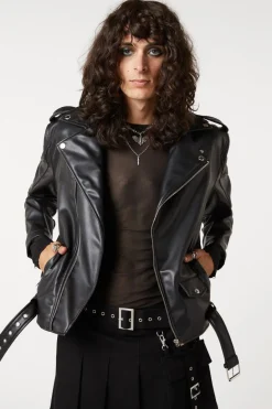 Men Dangerfield Coats & Jackets*Heart Embossed Pu Jacket