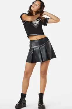 Women Dangerfield Skirts & Skorts*Hurtful Invert Pleat Pu Skort