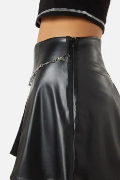 Women Dangerfield Skirts & Skorts*Hurtful Invert Pleat Pu Skort