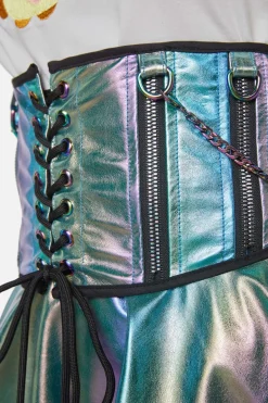 Women Dangerfield Blouses & Tops*Infrared Zipper Underbust Pu Corset