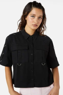 Women Dangerfield Blouses & Tops*Jagger O-Ring Crop Blouse