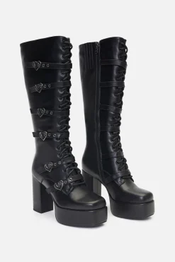 Accessories Dangerfield Shoes*Knee Heart Buckle Boot