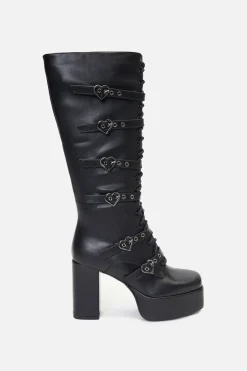 Accessories Dangerfield Shoes*Knee Heart Buckle Boot
