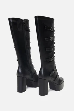 Accessories Dangerfield Shoes*Knee Heart Buckle Boot
