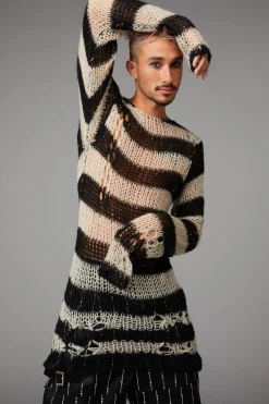 Men Black Friday Jumpers & Knits*Laszlo Strip Knit