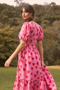 Women Princess Highway Dresses & Pinafores*Love Hearts Midi Dress