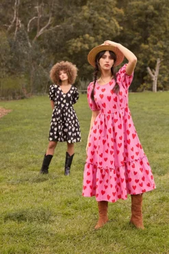 Women Princess Highway Dresses & Pinafores*Love Hearts Midi Dress