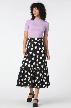 Women Princess Highway Skirts & Skorts*Love Hearts Midi Skirt