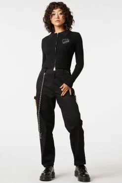 Women Dangerfield Knitwear & Cardis*Lurex Embroider Zip Cardi