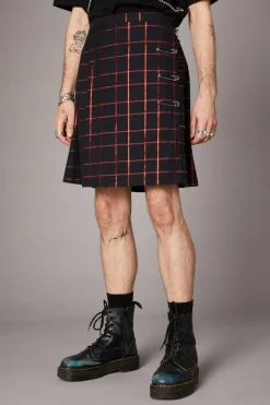 Men Black Friday Pants & Shorts*Metallic Check Tartan Kilt