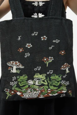Accessories Black Friday Bags*Musical Frogs Woven Tote