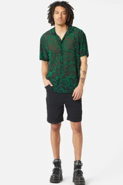 Men Dangerfield Shirts & Tees*Neglected Flocked Mesh Short Sleeve Shirt