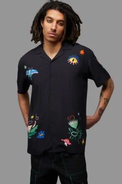 Men Black Friday Shirts & Tees*Night Garden Short Sleeve Shirt