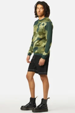 Men Dangerfield Jumpers & Knits*Nook Of The Garden Camo Knit Jumper