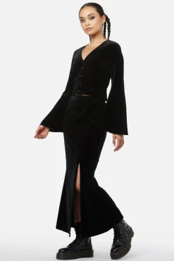 Women Black Friday Blouses & Tops*Obsidian Velvet Flare Top