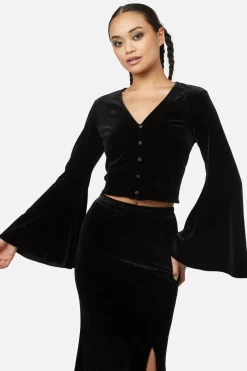 Women Black Friday Blouses & Tops*Obsidian Velvet Flare Top