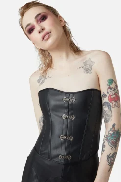 Women Dangerfield Blouses & Tops*Ornate Metal Pu Corset