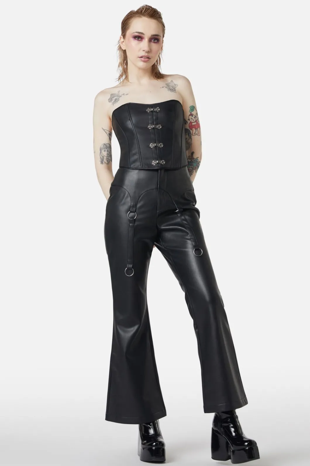 Women Dangerfield Blouses & Tops*Ornate Metal Pu Corset