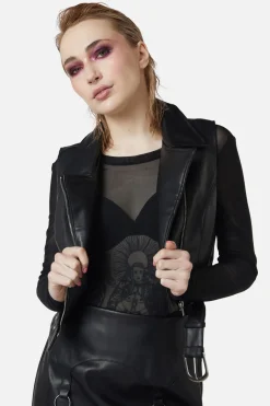 Women Dangerfield Blouses & Tops*Ornate Metal Pu Vest