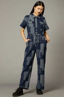 Women Black Friday Pants & Jumpsuits*Patchwork Denim Boilersuit