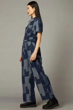 Women Black Friday Pants & Jumpsuits*Patchwork Denim Boilersuit