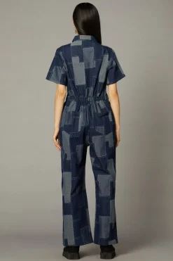 Women Black Friday Pants & Jumpsuits*Patchwork Denim Boilersuit