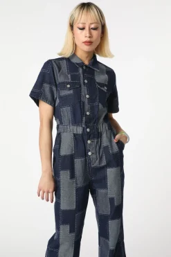 Women Black Friday Pants & Jumpsuits*Patchwork Denim Boilersuit