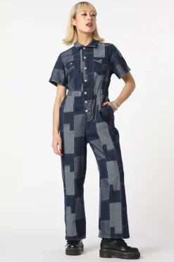 Women Black Friday Pants & Jumpsuits*Patchwork Denim Boilersuit