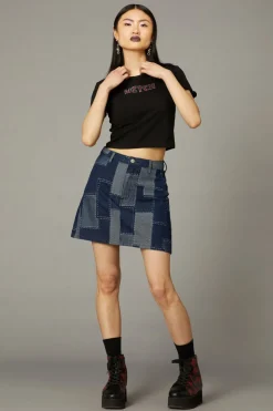 Women Black Friday Skirts & Skorts*Patchwork Denim Skirt