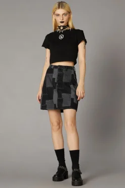 Women Black Friday Skirts & Skorts*Patchwork Denim Skirt