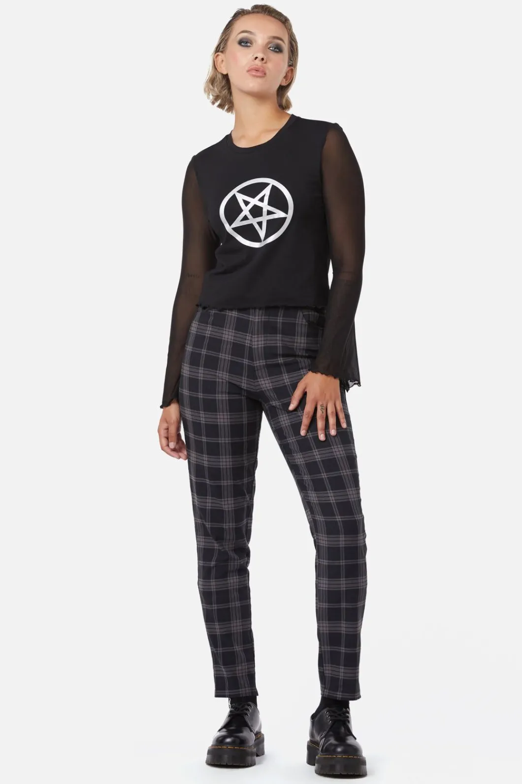 Women Dangerfield Blouses & Tops*Pentagram Contrast Mesh Top