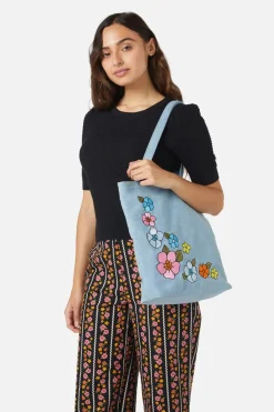 Accessories Princess Highway Bags*Petal Embroidered Denim Tote