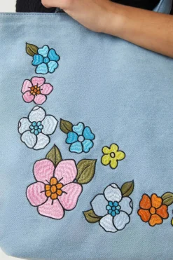 Accessories Princess Highway Bags*Petal Embroidered Denim Tote