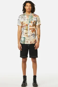 Men Dangerfield Shirts & Tees*Prehistoric Dino Tile Printed Shirt