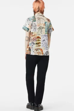 Women Dangerfield Blouses & Tops*Prehistoric Dino Tile Print Blouse