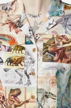Women Dangerfield Blouses & Tops*Prehistoric Dino Tile Print Blouse