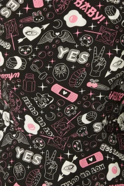 Women Black Friday Dresses & Pinafores*Printed Viscose Goth Dress