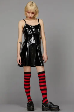 Women Black Friday Dresses & Pinafores*Pu Contrast Panel Dress