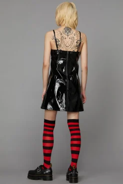 Women Black Friday Dresses & Pinafores*Pu Contrast Panel Dress