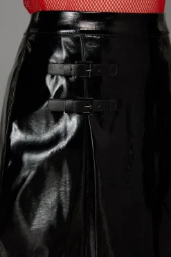 Women Black Friday Skirts & Skorts*Pu Contrast Panel Skort