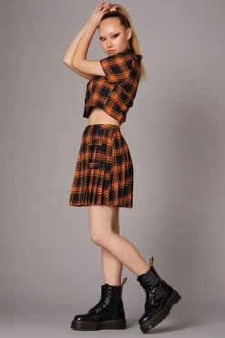 Women Black Friday Skirts & Skorts*Pumpkin Tartan Skirt