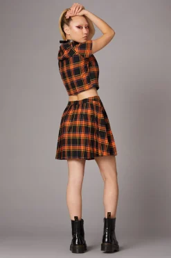 Women Black Friday Skirts & Skorts*Pumpkin Tartan Skirt
