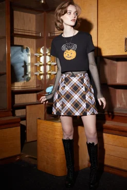 Women Black Friday Skirts & Skorts*Pumpkin Tartan Skirt